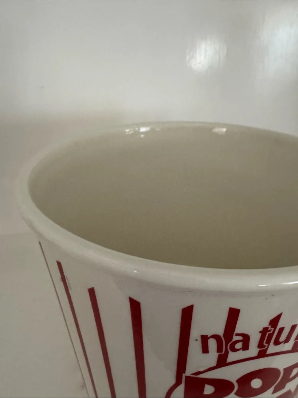 Williams-Sonoma Ceramic Popcorn Bucket - Retro Red & White Striped Bowl